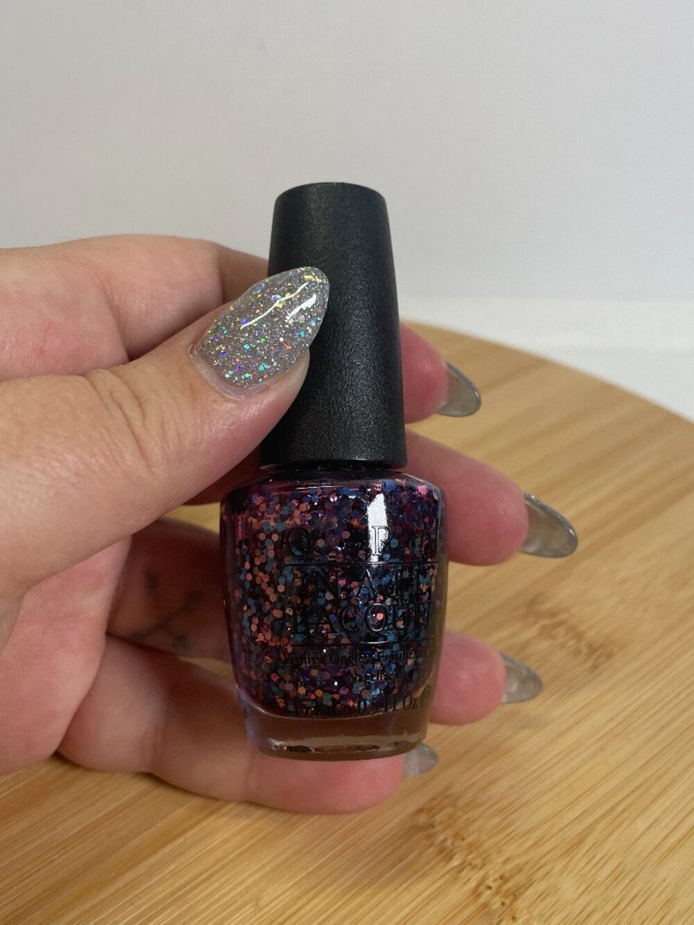OPI Nail Lacquer Polish NL E71 Polka.Com 15 mL 0.5 fl oz Blue Pink Glitter